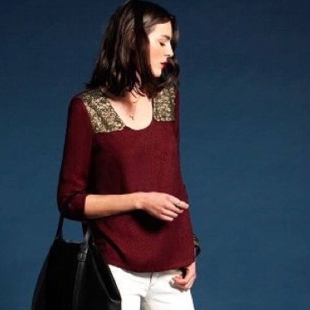 Sezane Sequin Blouse 34